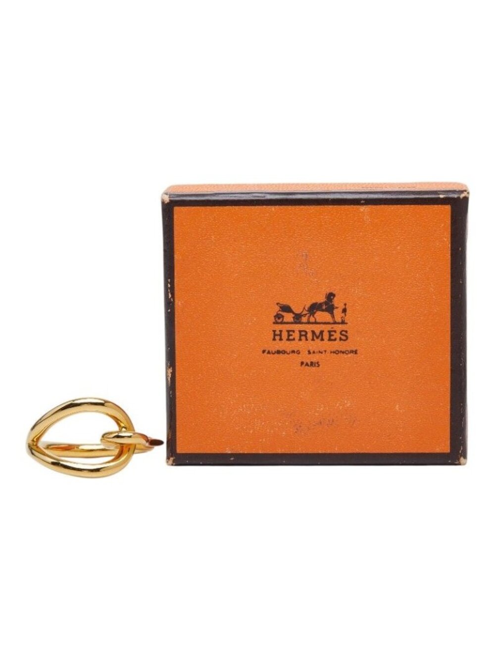 Hermes Jumbo Scarf Ring Gold Plated - Picture 6 of 6